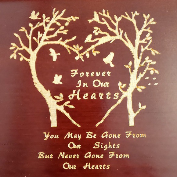 Engraved Cherry Wood Urn New 11.5" Human Ashes Keepsake for Men & Women, Funeral - Picture 9 of 10